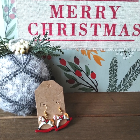 New Christmas Rocking Horse Earrings - Picture 12 of 16